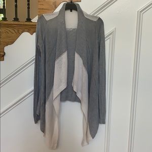 The Limited size medium gray and white cardigan